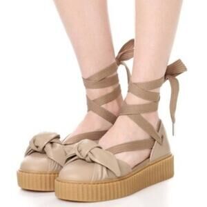 Puma Fenty NWOT Rihanna Ballet Platform Creepers Beige Women's SZ 7